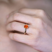 Load image into Gallery viewer, Ribbon Wrap Fire Opal Diamond Engagement Wedding Ring 18K Yellow Gold