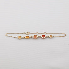 Load image into Gallery viewer, Beautiful Mexican Fire Opal Diamond Bracelet in 18K Yellow Gold