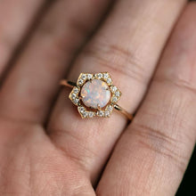 Load image into Gallery viewer, In My Heart - Boulder Opal Diamond Engagement Ring 18K Yellow Gold