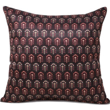 Load image into Gallery viewer, Block Print Paisley Pillow Cover, Floral Brown Pillow Cover