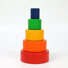 Load image into Gallery viewer, 5 Pcs Wooden Stacking Nesting Cup Bowl Set in Primary Rainbow Color