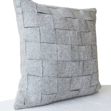 Load image into Gallery viewer, Handmade Felt Weave Pillow in Grey