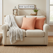 Load image into Gallery viewer, Tache Cotton Stone Washed Rustic Orange Medallion Tuscany Sunrise Cushion Covers / Euro Sham (JHW-595)