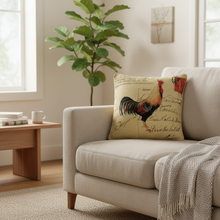 Load image into Gallery viewer, Tache Rooster Postcard European Farmhouse Cottage Vintage Tapestry Woven Throw Pillow Cover (15051)