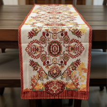 Load image into Gallery viewer, Tache Elegant Burgundy Ornate Paisley Woven Tapestry Table Runner (18194)