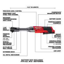 Load image into Gallery viewer, Milwaukee 2560-20 M12 FUEL™ 3/8 in. Extended Reach Ratchet