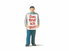 Load image into Gallery viewer, Preiser 29049 HO Scale Working People -- Man Carrying Sandwich Board Sign
