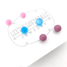 Load image into Gallery viewer, Pink Mauve &amp; Aqua Moonglow Tiny Earrings Set