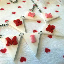 Load image into Gallery viewer, BE MINE Acrylic Laser Cut Bunting Necklace