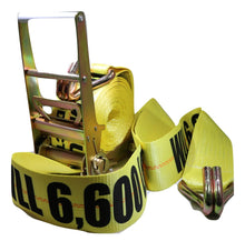 Load image into Gallery viewer, 4" x 30 Ft Heavy Duty Flatbed Ratchet Strap w/ Wire Hooks