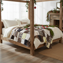 Load image into Gallery viewer, Tache Buttermilk Fall Yellow Brown Farmhouse Super Soft Plaid Patchwork Throw Blanket (4026)