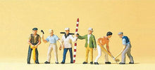 Load image into Gallery viewer, Preiser 10030 HO Scale Working People -- Road Construction Workers pkg(6)