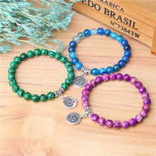 Load image into Gallery viewer, Purple Imperial Jasper Fearlessness &amp; Peace Bracelet