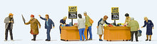 Load image into Gallery viewer, Preiser 10647 HO Scale Bargain Bin Shoppers -- 10 Shoppers &amp; Bins