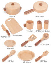 Load image into Gallery viewer, **Pre-order (Ships in 1-2 Weeks)**15 Pcs Wooden Kitchen Cookware Playset