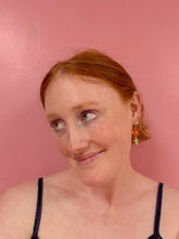 Load image into Gallery viewer, Orange Sparkly Album Dangle Earring