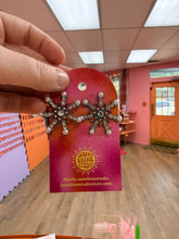 Load image into Gallery viewer, Sparkle Statement Snowflake Earrings