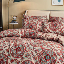 Load image into Gallery viewer, Tache Bohemian Desert Medallion Boteh Paisley Orange Blue Taupe Reversible Duvet Cover (TJ3502)