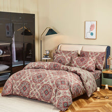 Load image into Gallery viewer, Tache Bohemian Desert Medallion Boteh Paisley Orange Blue Taupe Reversible Duvet Cover (TJ3502)