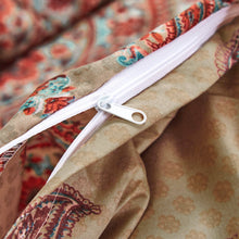 Load image into Gallery viewer, Tache Bohemian Desert Medallion Boteh Paisley Orange Blue Taupe Reversible Duvet Cover (TJ3502)