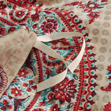 Load image into Gallery viewer, Tache Bohemian Desert Medallion Boteh Paisley Orange Blue Taupe Reversible Duvet Cover (TJ3502)