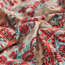 Load image into Gallery viewer, Tache Bohemian Desert Medallion Boteh Paisley Orange Blue Taupe Reversible Duvet Cover (TJ3502)