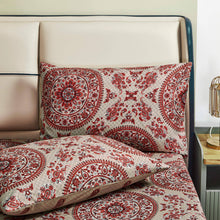 Load image into Gallery viewer, Tache Bohemian Desert Medallion Boteh Paisley Orange Blue Taupe Reversible Duvet Cover (TJ3502)