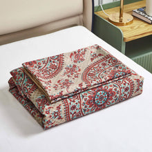Load image into Gallery viewer, Tache Bohemian Desert Medallion Boteh Paisley Orange Blue Taupe Reversible Duvet Cover (TJ3502)