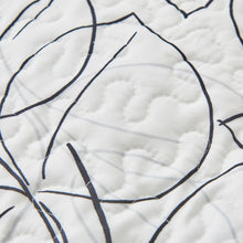 Load image into Gallery viewer, Tache Modern Abstract Leaf Line Art Foliage White Grey Black Gold Reversible Quilt Set (TJ3571-Q)
