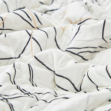Load image into Gallery viewer, Tache Modern Abstract Leaf Line Art Foliage White Grey Black Gold Reversible Quilt Set (TJ3571-Q)