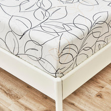 Load image into Gallery viewer, Tache Modern Abstract Leaf Line Art Foliage White Grey Black Gold Fitted Sheet / Flat Sheet (TJ3571)