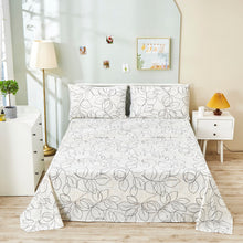 Load image into Gallery viewer, Tache Modern Abstract Leaf Line Art Foliage White Grey Black Gold Fitted Sheet / Flat Sheet (TJ3571)