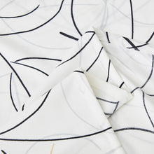 Load image into Gallery viewer, Tache Modern Abstract Leaf Line Art Foliage White Grey Black Gold Fitted Sheet / Flat Sheet (TJ3571)