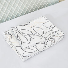 Load image into Gallery viewer, Tache Modern Abstract Leaf Line Art Foliage White Grey Black Gold Fitted Sheet / Flat Sheet (TJ3571)
