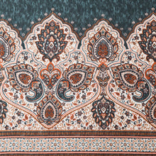Load image into Gallery viewer, Tache Rustic Paisley Mandala Palace Floral Watercolor Dark Teal Fitted Sheet / Flat Sheet (KF174)