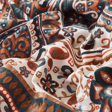 Load image into Gallery viewer, Tache Rustic Paisley Mandala Palace Floral Watercolor Dark Teal Fitted Sheet / Flat Sheet (KF174)