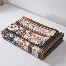 Load image into Gallery viewer, Tache Rustic Paisley Mandala Palace Floral Watercolor Dark Teal Fitted Sheet / Flat Sheet (KF174)