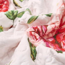 Load image into Gallery viewer, DaDa Bedding Romantic Roses Pink White Lovely Floral Quilted Dining Table Runner (879)