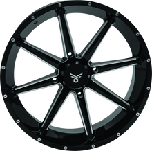 Load image into Gallery viewer, QuadBoss, QuadBoss Slicer 20x7 PowerSports Wheel with Limited Edition Bull Logo Center Caps