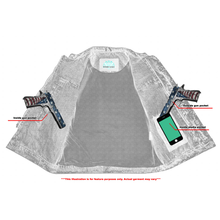 Load image into Gallery viewer, Men's Blue Denim Motorcycle Vest with Lace &amp; Pockets