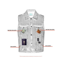 Load image into Gallery viewer, Men's Snap Front Blue Denim Motorcycle Vest