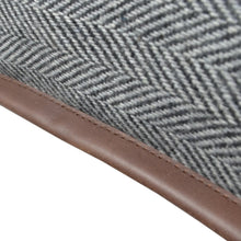 Load image into Gallery viewer, Chevron Wool Throw Pillow With Leather Trim