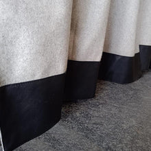 Load image into Gallery viewer, Brown Wool Curtains With Leather Ties and Trim Curtain