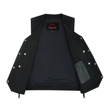 Load image into Gallery viewer, Men's Traditional Denim Motorcycle Vest with Side Laces – Smart Access Pockets
