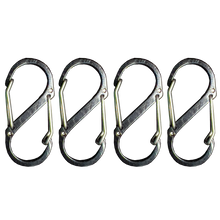 Load image into Gallery viewer, Correctional Officer Thin Gray Line Carabiner Keychain with 4 carabiner clips and bottle opener function CO Corrections