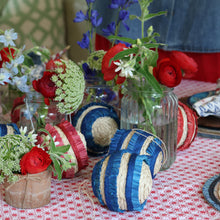Load image into Gallery viewer, Ruffle straw balls, set of four, blue