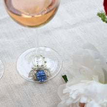 Load image into Gallery viewer, Bedazzled bee wine charms, dark jewel tones
