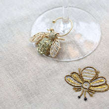 Load image into Gallery viewer, Bedazzled bee wine charms