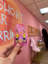 Load image into Gallery viewer, Glass Beaded Smiley Face Earrings