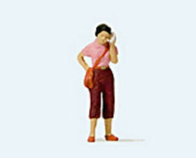 Load image into Gallery viewer, Preiser 28166 HO Scale Woman w/Cell Phone